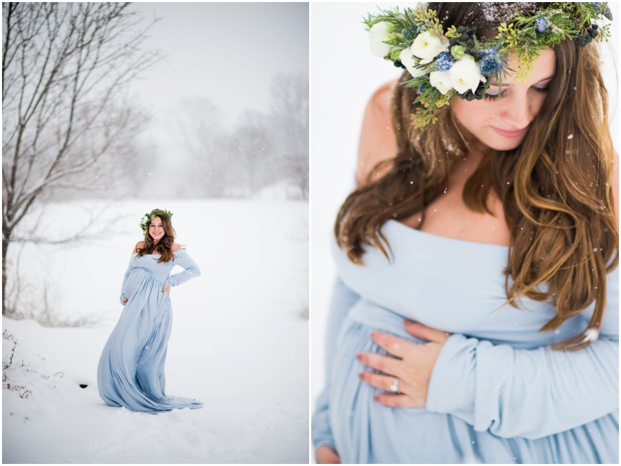 Warrenton, Virginia Photographer Maternity Snow Portraits