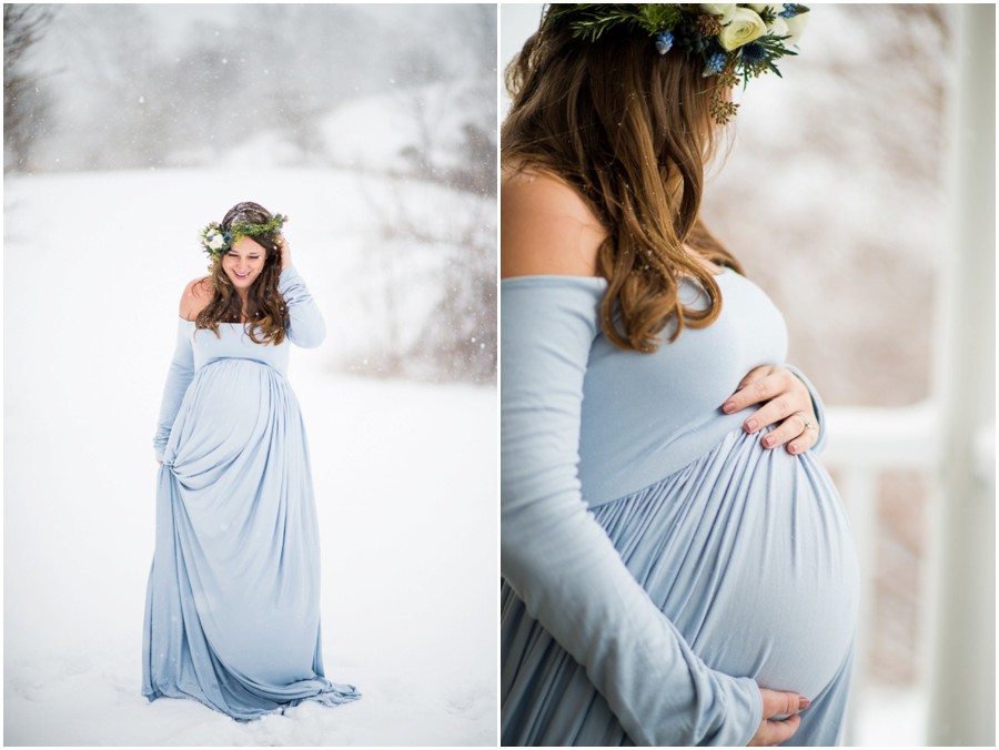 Warrenton, Virginia Photographer Maternity Snow Portraits