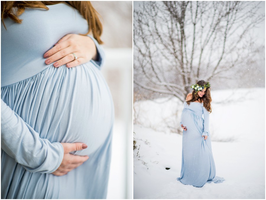 Warrenton, Virginia Photographer Maternity Snow Portraits