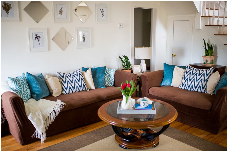 Living room Blue and Brown Decor Inspiration