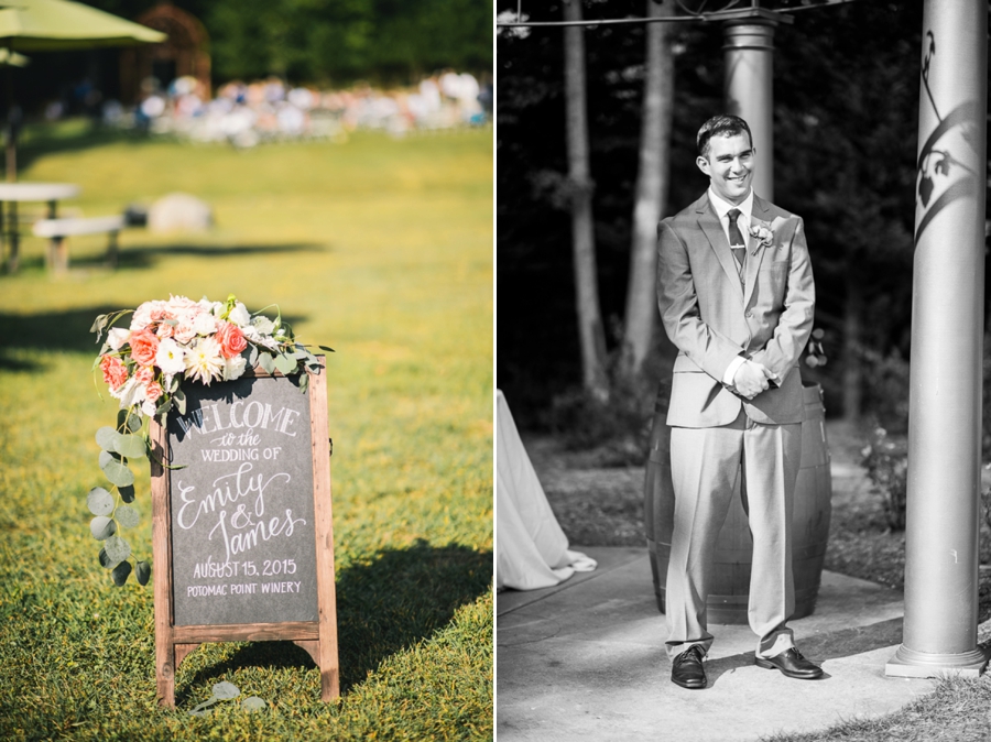 James & Emily | Navy and Coral Potomac Point Winery, Virginia Wedding Photographer