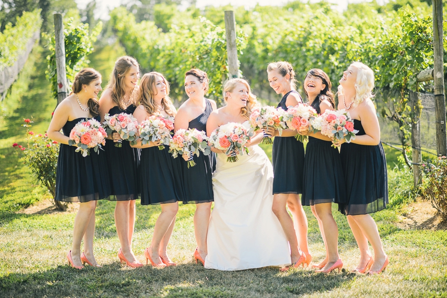 James & Emily | Navy and Coral Potomac Point Winery, Virginia Wedding Photographer