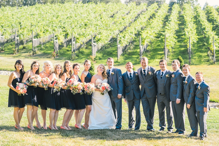 James & Emily | Navy and Coral Potomac Point Winery, Virginia Wedding Photographer