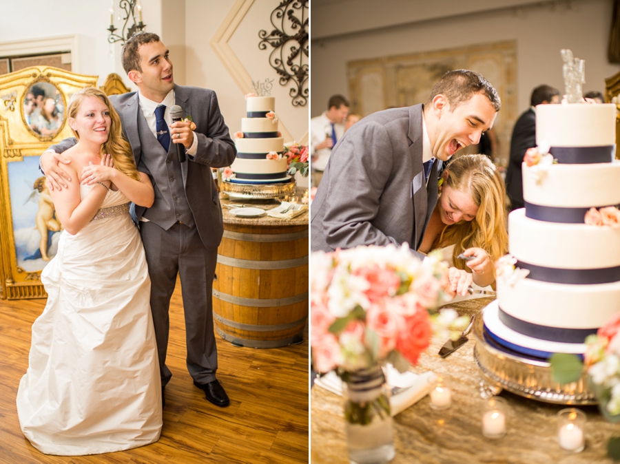 James & Emily | Navy and Coral Potomac Point Winery, Virginia Wedding Photographer