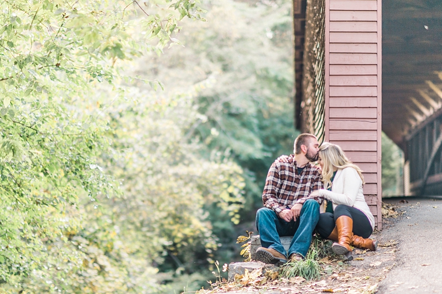 Lee & Brittany | Meems Bottom Covered Bridge, Woodstock, Virginia Fall Engagement Photographer