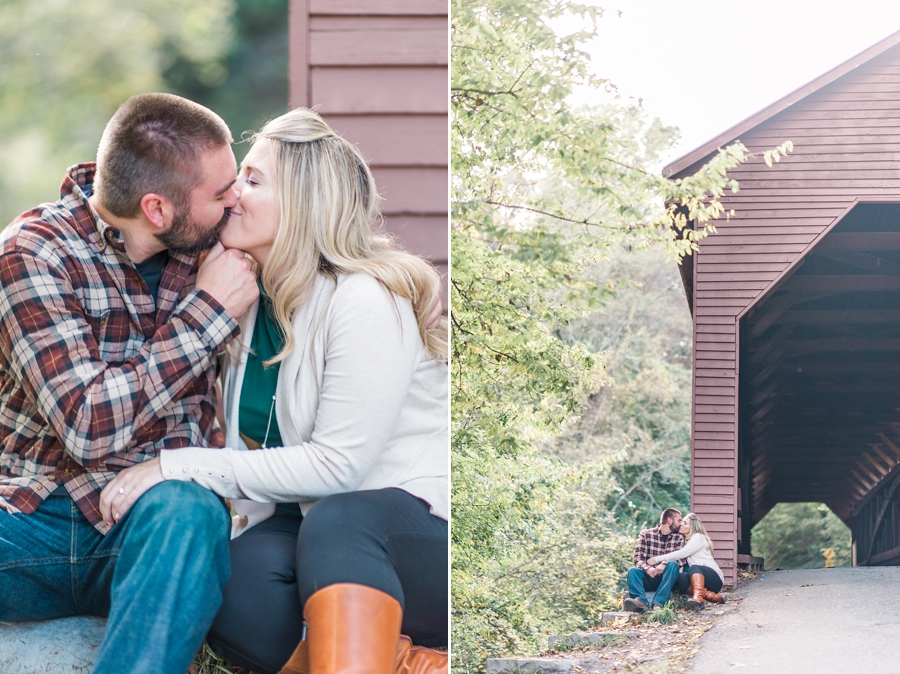 Lee & Brittany | Meems Bottom Covered Bridge, Woodstock, Virginia Fall Engagement Photographer