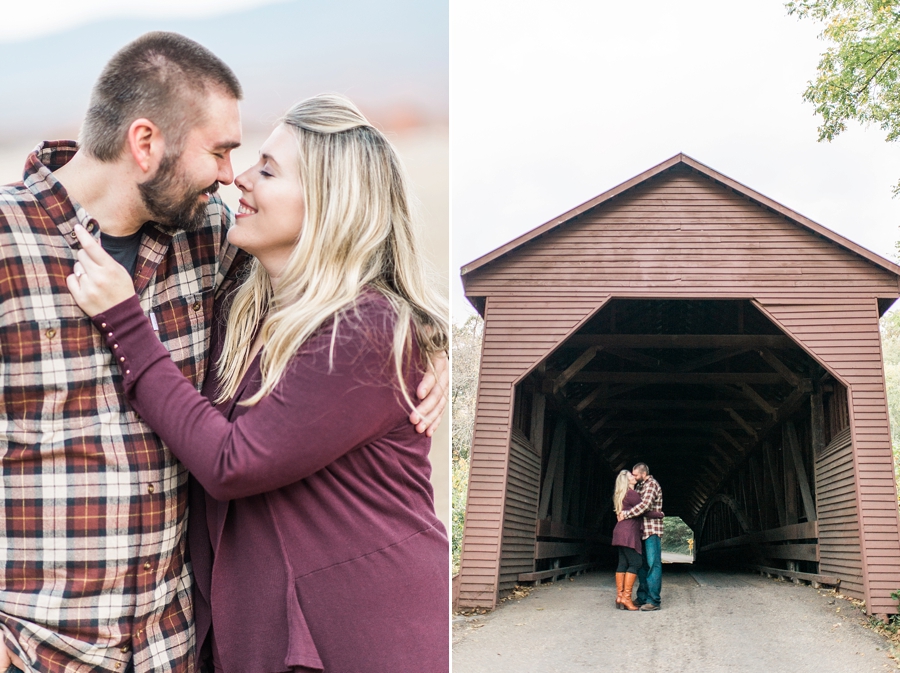 Lee & Brittany | Meems Bottom Covered Bridge, Woodstock, Virginia Fall Engagement Photographer