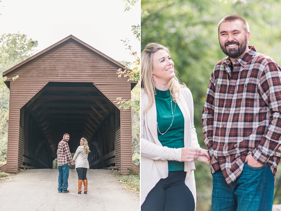 Lee & Brittany | Meems Bottom Covered Bridge, Woodstock, Virginia Fall Engagement Photographer