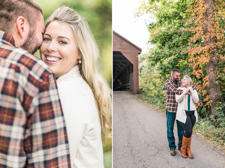 Lee & Brittany | Meems Bottom Covered Bridge, Woodstock, Virginia Fall Engagement Photographer