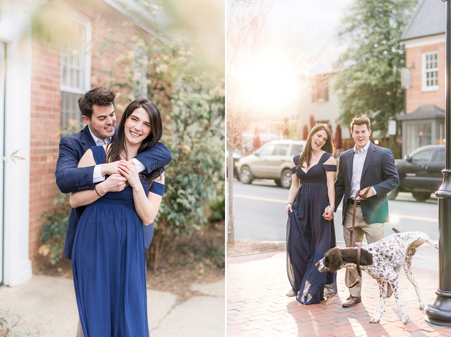David & Lauren | Downtown Middleburg, Virginia Engagement Photographer