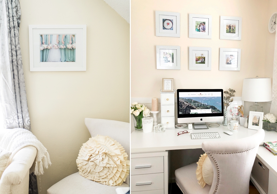 Why You Should Print Your Photos | Office space with frames above computer