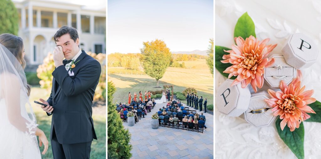 An Orange and Pink Fall Crosskeys Vineyards Virginia Wedding