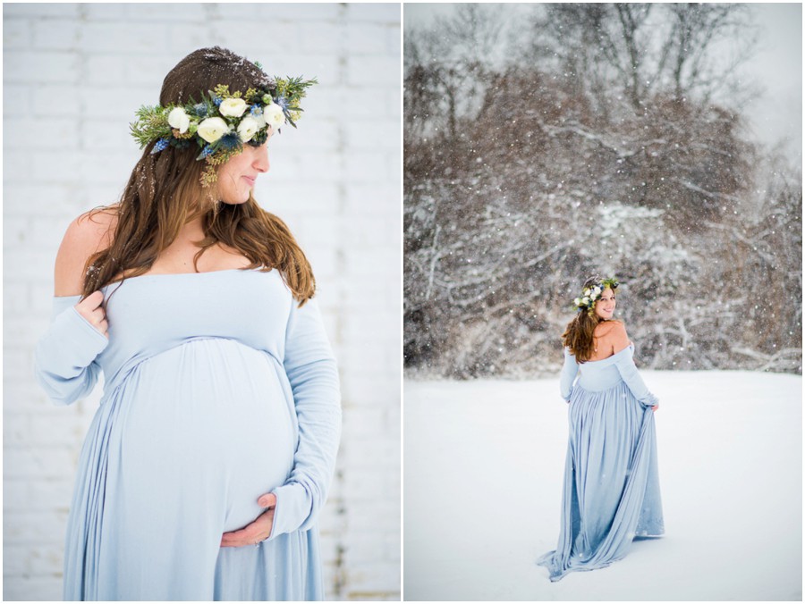 Warrenton, Virginia Photographer Maternity Snow Portraits