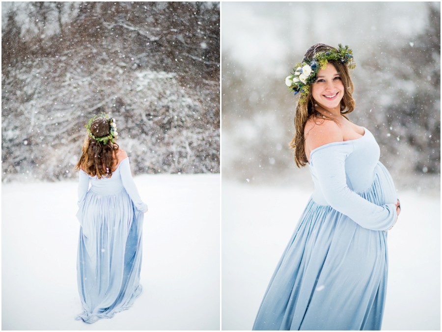 Warrenton, Virginia Photographer Maternity Snow Portraits