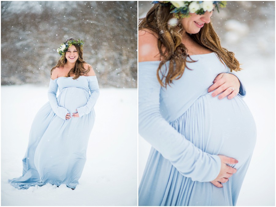 Warrenton, Virginia Photographer Maternity Snow Portraits