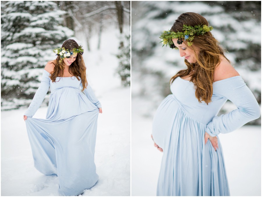 Warrenton, Virginia Photographer Maternity Snow Portraits