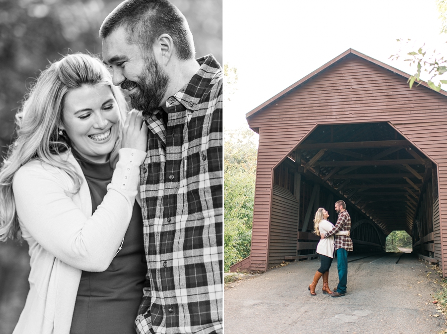 Lee & Brittany | Meems Bottom Covered Bridge, Woodstock, Virginia Fall Engagement Photographer