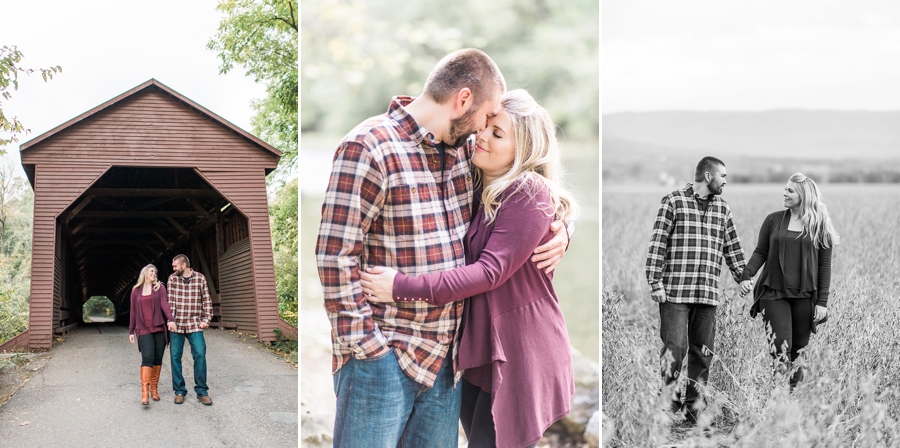 Lee & Brittany | Meems Bottom Covered Bridge, Woodstock, Virginia Fall Engagement Photographer