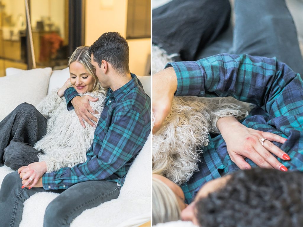 Lofthouse Colorado Springs Proposal snuggles on the indoor couch swing