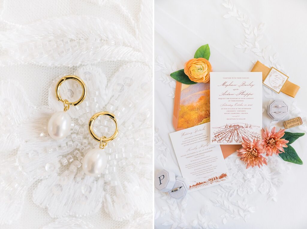 An Orange and Pink Fall Crosskeys Vineyards Virginia Wedding