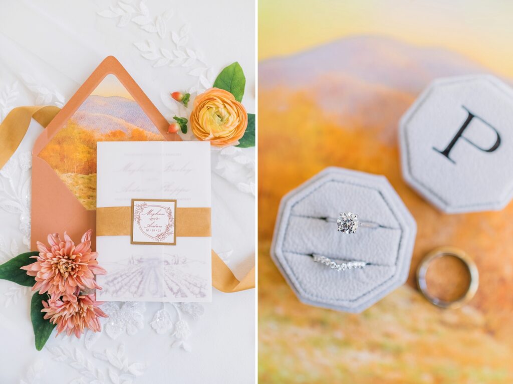 An Orange and Pink Fall Crosskeys Vineyards Virginia Wedding