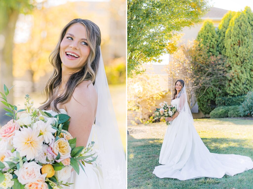 An Orange and Pink Fall Crosskeys Vineyards Virginia Wedding