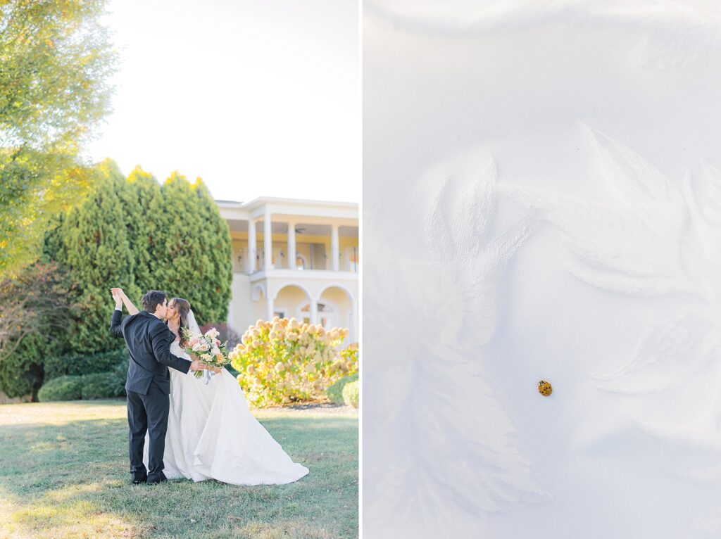 An Orange and Pink Fall Crosskeys Vineyards Virginia Wedding