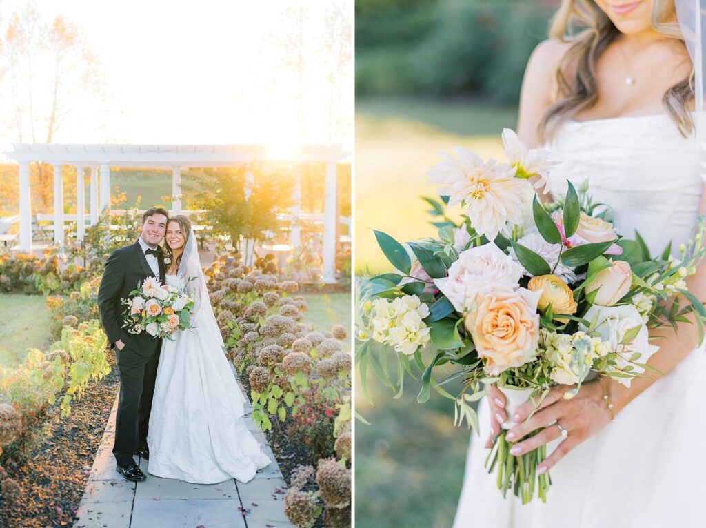 An Orange and Pink Fall Crosskeys Vineyards Virginia Wedding