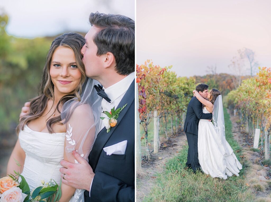 An Orange and Pink Fall Crosskeys Vineyards Virginia Wedding