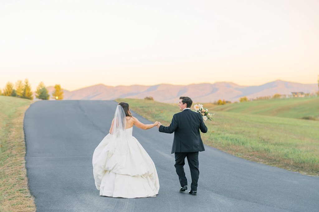 An Orange and Pink Fall Crosskeys Vineyards Virginia Wedding